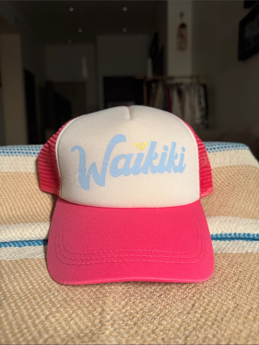 Billabong Waikiki Pink and White Trucker Hat